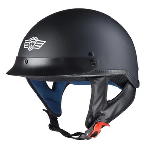 AHR DOT Approved Motorcycle Half Helmet Chopper Cruiser Scooter ABS Shell S-XL - Picture 1 of 40