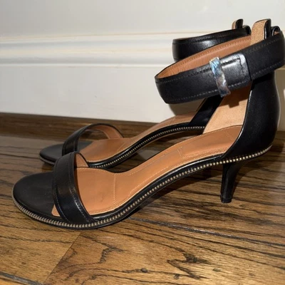 GIVENCHY Black Strappy Leather, Kitten Heels, Ankle Strap Sandals - Image 1 of 4