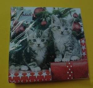 20 Servietten Katzen Weihnachten 1 Packung OVP Motivservietten Christmas cats AM - Bild 1 von 4