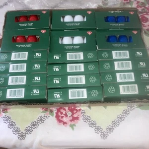 96 C9 Red  White Blue Outdoor Replacement Bulbs Christmas Lights Holiday NOS - Picture 1 of 3