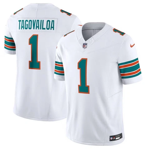 Tua Tagovailoa Dolphins White Jersey Cover