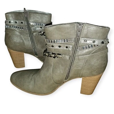 Apt. Botas de tacón grises cómodas definidas con cremallera lateral talla 8,5 M  Foto 1 de 4