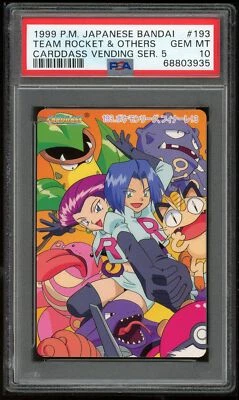 Pokemon Japanese Carddass 1999 193 Team Rocket & Others Bandai PSA 10 68803935 - Image 1 of 2