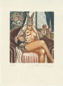 Original vintage limited edition erotic etching exlibris by KIRNITSKY SERGEY - Picture 1 of 1