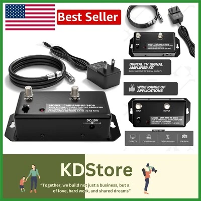 Robust Digital TV Signal Booster - 24 dB Amplifier with Power Indicator Light - Image 1 of 4