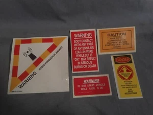 M151 A1 A2 Label Set of 5:Warning Death Antenna Kill Caution Radio Do Not Start - Picture 1 of 1