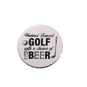 Marcador de pelota de golf de fin de semana con posibilidad de cerveza - magnético con clip para sombrero - Imagen 1 de 3