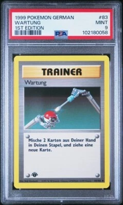 PSA 9 WARTUNG MAINTENANCE 83 BASE SET GERMAN 1ST EDITION POKEMON MINT - Image 1 of 2