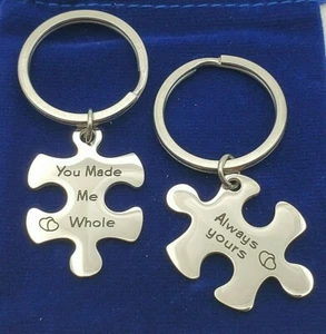 EILYGEN Always Yours and You Made Me Whole Stainless Steel Keychains for Couples - Bild 1 von 8