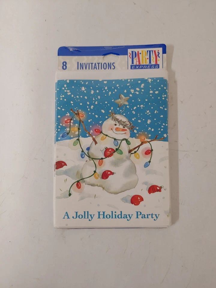 Hallmark P.E Jolly Holiday Party Invitations 16 Pcs #XN112 UPC 726528036559