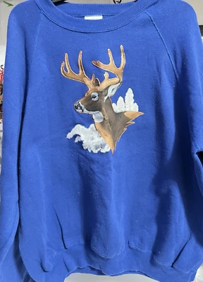 Vintage 90s Deer Crewneck Lee USA Sweatshirt Size XXL - Image 1 of 4