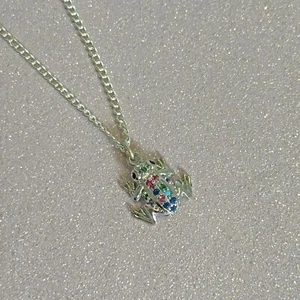 Crystal Rainbow Frog Pendant Necklace - Picture 1 of 3