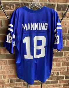 NFL Indianapolis Colts Peyton Manning 18 Logo Athletic Blue Jersey Men L - Imagen 1 de 16