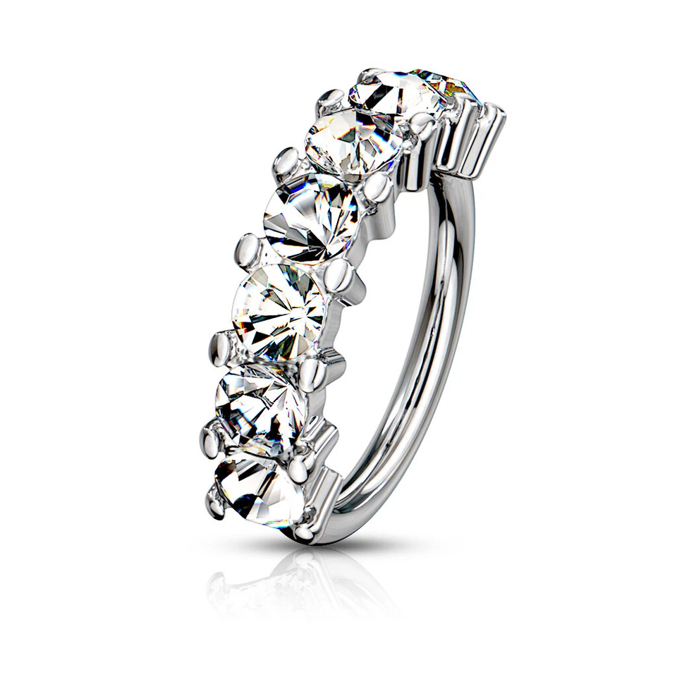 Pendientes de cartílago nariz aro gemas grandes hélice torre daith tragus anillo caracola orbital Foto 1 de 4