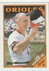 FREE SHIPPING-MINT-1988 Topps Manager Cal Ripken Sr #444 ORIOLES +BONUS CARDS