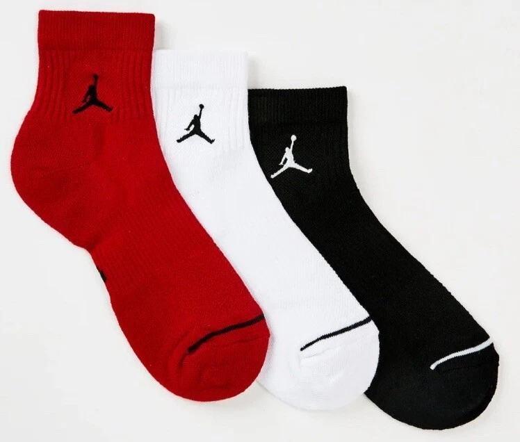 Nike Jordan Jumpman Men's Dri-Fit Quarter Socks 3 Pack Multi SX5544-011 - NWT - Image 1 of 4