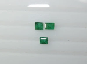 Natural Emerald Loose Green Square 3pc 0.29cts 2.5-3mm approx Brazil Origin - Picture 1 of 2