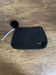 Lancôme Faux Black Suede Cosmetics makeup bag case Zipper - Picture 1 of 3