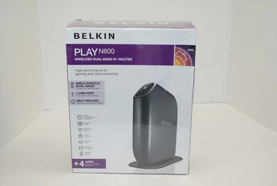 Belkin N600 DB Wi-Fi Dual-Band N+ Router 300 Mbps Gaming Streaming + 4 apps - Image 1 of 4