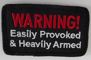 Warning embroidered cloth patch H020403 - Picture 1 of 1