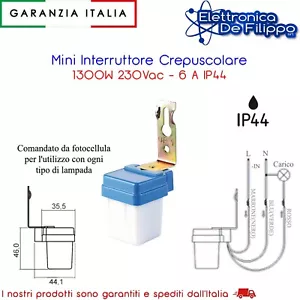 Interruttore Sensore Crepuscolare Mini da 6A Per Lampade Faro Faretto LED - Foto 1 di 7