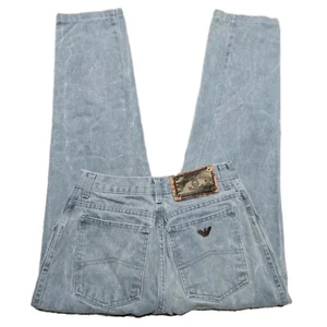 Vintage Gorgio Armani Designer Jeans 80s High Rise Slim Fit Light Wash Womens 26 - Picture 1 of 23