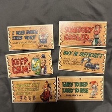 VTG 1959 Lot 6 Topps Wacky Plak Funny Postcard Cards Humorous Funny Joke Crass