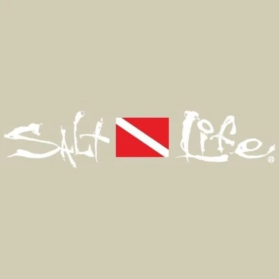 Salt Life Decal - 12" Medium Surface Mount Sticker - Dive Flag - SAD971