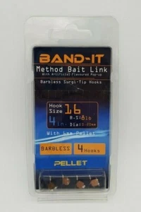 New Sealed Band-It Brand Barbless Fishing Pellet Method Bait Link Size 16 4 Hook - Picture 1 of 1