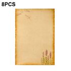 8 Pieces Floral patterned Writing Paper Kraft Writing Stationery Papers