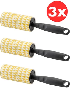 Lint Roller Grey Pet Dog Hair Clothes Fabric Dust Fluff Sticky Remover Set of 3 - Picture 1 of 4