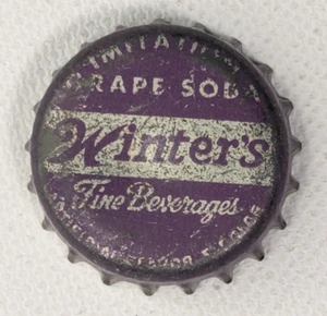 Winters Imitation Grape Soda Vintage Cork Backed Pop Soft Drink Bottle Cap Crown - Picture 1 of 2