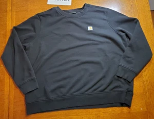 Felpa Carhartt Youth XL Relaxed Fit nera pullover manica logo - Foto 1 di 12