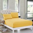 Soft 11"to 25" DEEP POKECT' Egyptian Cotton Yellow Solid Fitted Sheet 1000TC