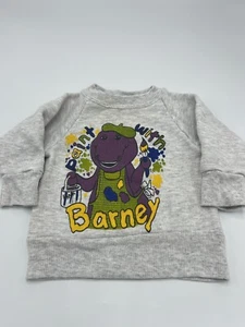 Vintage 1990's Barney Sweatshirt Gray Child (S) 3-4 Unisex Made in USA - Picture 1 of 8