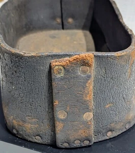Antique Leather Container Basket Bag BROKEN NO STRAP Key Basket Farrier Farm - Picture 1 of 18