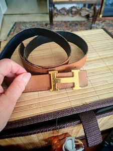 Hermes Ledergürtel mit Box Braun Original 90 cm - Bild 1 von 15