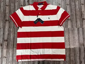 Polo Ralph Lauren Custom Slim Fit Striped shirt sz 2XL color White Red NWT $115 - Picture 1 of 3