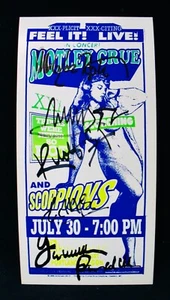 Volantino concerto serigrafato firmato SCORPIONS ~ Uli Jon Roth ~ Schenker + 3 - Foto 1 di 1