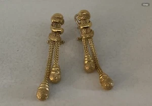 18 Karat Gold Tropfen Ohrring. Hallmark 750 Italien - Bild 1 von 11