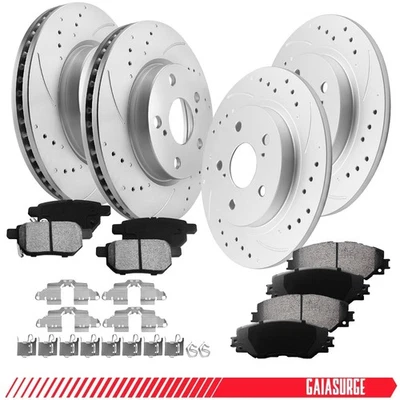 Front Rear Disc Brake Rotors Ceramic Pads for 2008 2009 2010 2011-2015 Scion xB - Изображение 1 из 4