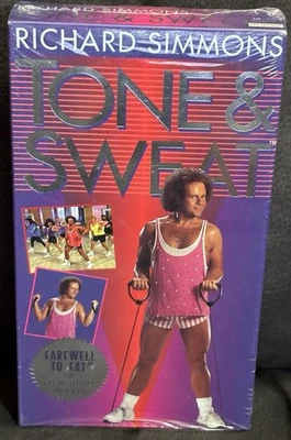 New! Richard Simmons TONE & SWEAT WITH TONIN’ CORD VHS Farewell To Fat 1994  - Image 1 of 4