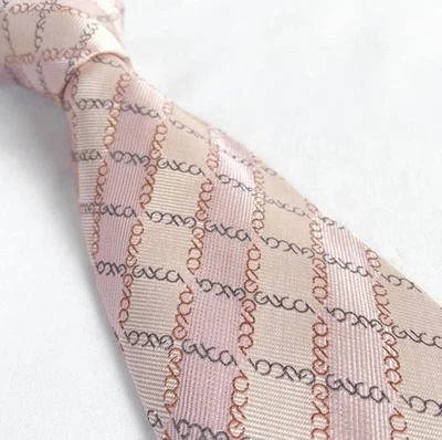 Corbata GUCCI 100% Seda Estampado de Logo Rosa Auténtica Hecha en Italia Foto 1 de 4