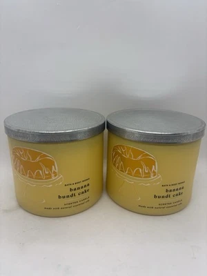 Set Of 2 Bath & Body Works Banana Bundt Cake 3 - Wick Candle - Image 1 of 3