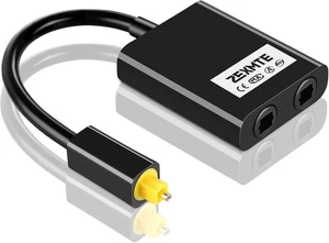 ZEXMTE Glasfaser Splitter 1 in 2 Out Optischer Audio Splitter mit 24K Gold Pl - Bild 1 von 5