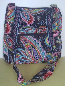 Vera Bradley Signature Print Paisley Colorful Zip Top Crossbody Bag Hipster - Bild 1 von 8