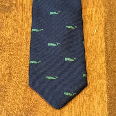 "Corbata de colección para hombre novedad estampado de ballenas patrón de peces verde marino gallo 3"" costero" Foto 1 de 4
