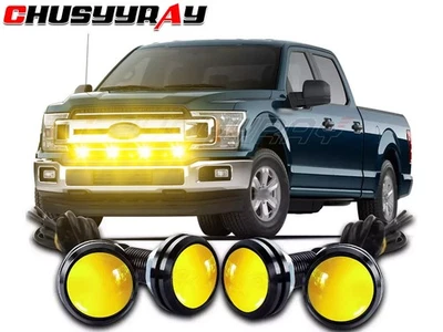 NUEVO 4 piezas parrilla delantera parachoques parrilla capó luces amarillas para camioneta Honda Ridgeline Foto 1 de 4