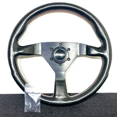 MOMO Montecarlo Steering Wheel 340mm Red Stitching 1984 Italy JDM Toyota Mazda - Imagem 1 de 4