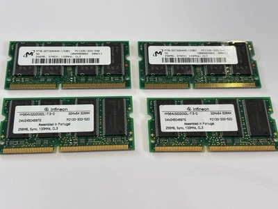 4x 256MB PC133 133MHz CL3 SDRAM Infineon x2 & MTBL x2 - Image 1 of 4